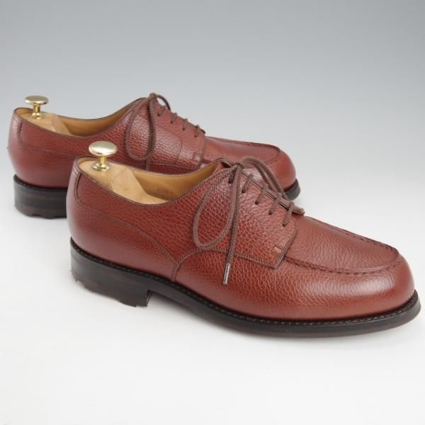極美品★J.M.ウエストン 7.5E【定価￥154,000-★ゴルフ/GOLF】641/31ラスト/Uチップ/グレインレザー/茶/メンズ/Weston/ウェストン★l086