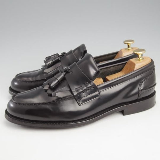 極美品★チャーチ 75F/UK7.5【★キルトタッセル/OREHAM/オレハム】126ラスト/ビーフロール/タッセルローファー/黒/メンズ/Church's★l102