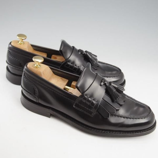 極美品★チャーチ 75F/UK7.5【★キルトタッセル/OREHAM/オレハム】126ラスト/ビーフロール/タッセルローファー/黒/メンズ/Church's★l102