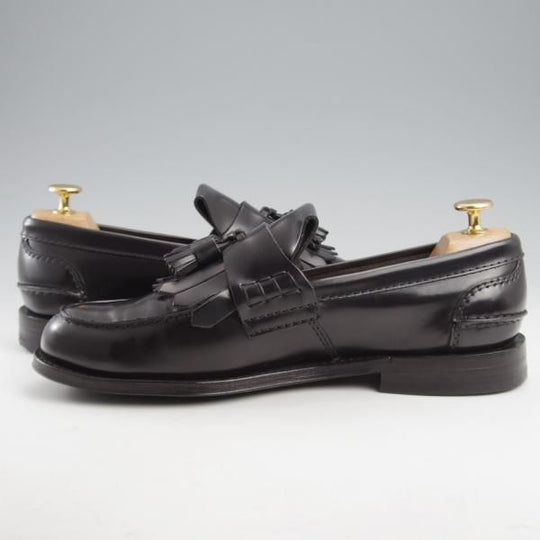 極美品★チャーチ 75F/UK7.5【★キルトタッセル/OREHAM/オレハム】126ラスト/ビーフロール/タッセルローファー/黒/メンズ/Church's★l102