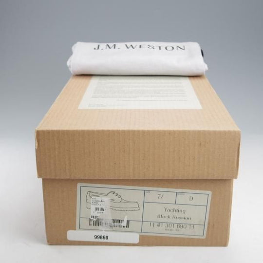 極美品★J.M.ウエストン 7.5D【定価￥154,000-★ロシアンカーフ仕様/ヨット/Yachting】690/41ラスト/Uチップ/黒/Weston/ウェストン★l116