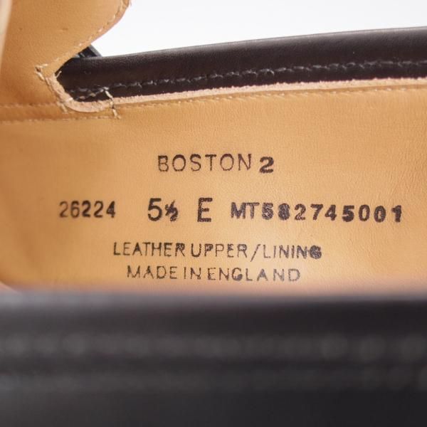 極美品★クロケット&ジョーンズ 5.5E【定価￥110,000-★BOSTON 2/ボストン】CITYソール/コインローファー/黒/Crockett&Jones★l135