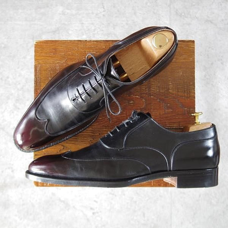 美品★(伊)ジンターラ SIZE 40.5【貴重★ブラインドブローグ/黒系パティーヌ】カーフ/ZINTALA/シルバノ・ラッタンジ/Lattanzi★l136