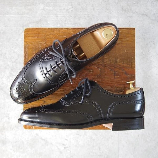 極美品★チャーチ 60F/UK6【現行定価￥176,000-★チェットウィンド/CHETWYND】173ラスト/フルブローグ/カーフ/黒/メンズ/Church's★l139