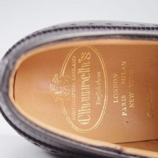 極美品★チャーチ 60F/UK6【現行定価￥176,000-★チェットウィンド/CHETWYND】173ラスト/フルブローグ/カーフ/黒/メンズ/Church's★l139