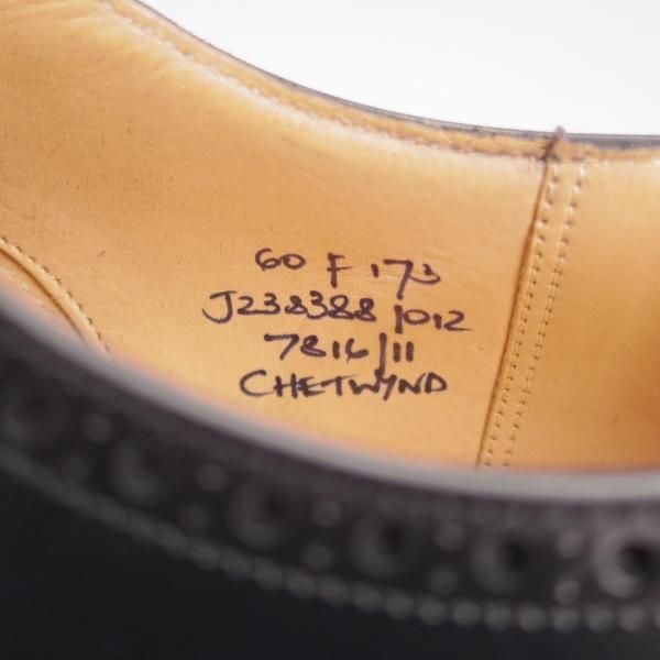 極美品★チャーチ 60F/UK6【現行定価￥176,000-★チェットウィンド/CHETWYND】173ラスト/フルブローグ/カーフ/黒/メンズ/Church's★l139