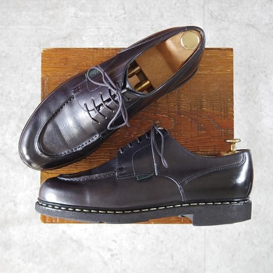 極上★パラブーツ SIZE 7.5【定価￥96,800-★シャンボード/CHAMBORD】リスレザー/TEXソール/Uチップ/NUIT/紺/Paraboot★l143