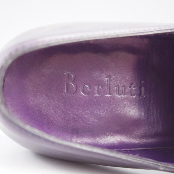 極上★(仏)ベルルッティ SIZE 6.5【紺系パティーヌ★ヴェネチアレザー/レイジーマン】サイドエラスティック/メンズ/Berluti★l148