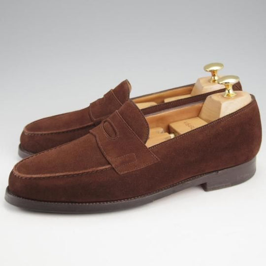 極上★ジョンロブ 5E【現行定価￥239,800-★ロペス/LOPEZ】4395ラスト/コインローファー/スエード/濃茶/メンズ/JOHN LOBB★l156