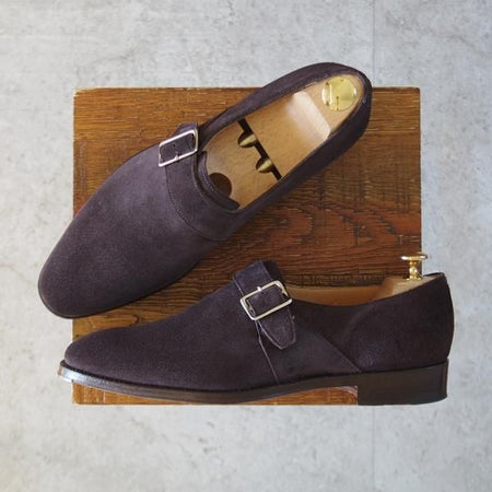 極美品★Oriental/オリエンタル SIZE 6.5【定価￥62,800-★モンクストラップ/JOSEPH 2】GINZAラスト/スエード/濃茶/メンズ★l159