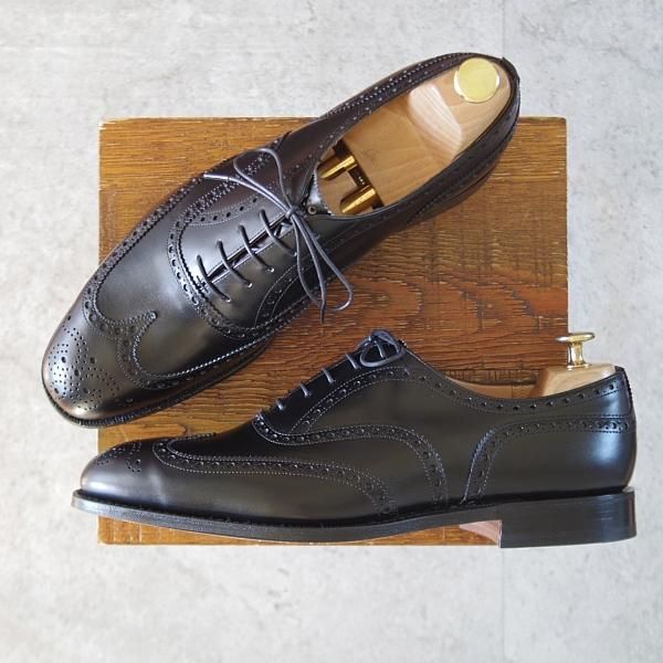 未使用★チャーチ 80F/UK8【定価￥176,000-★チェットウィンド/CHETWYND】173ラスト/フルブローグ/カーフ/黒/メンズ/Church's★l162