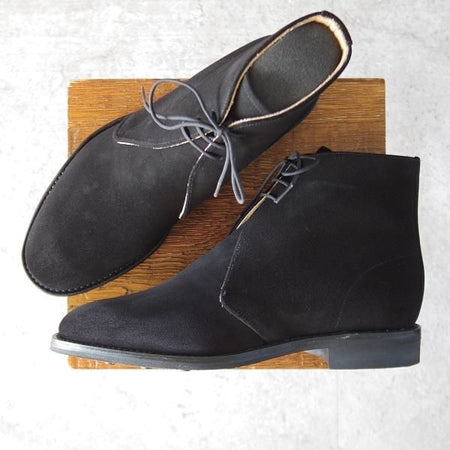 未使用★(英国製)REGAL/リーガル SIZE 8【上級★80's/BRITISH COLLECTION/ダイナイトソール】ジョージブーツ/スエード/黒/メンズ★l164