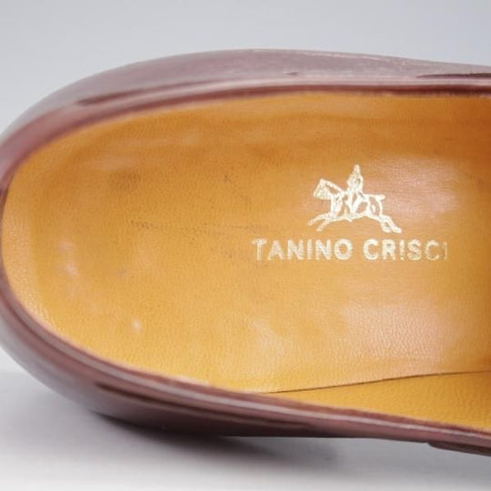 ★(伊)タニノクリスチー SIZE 6.5【定価10万円以上★タッセルローファー/濃茶】スリッポン/カーフ/メンズ/TANINO CRISCI★l168