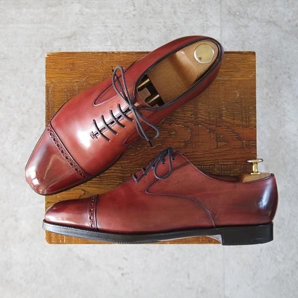 極上★エドワードグリーン 6.5E【★パンチドキャップトゥ/HYTHE】606ラスト/ハイス/Burgundy Antique/カーフ/赤茶/EDWARD GREEN★l169