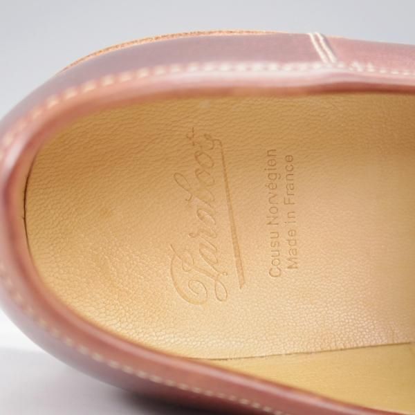 未使用★パラブーツ SIZE 8【モデル定価￥94,600-★ベジタブルタンニンレザー仕様/ランス/REIMS】マロン/コインローファー/茶★l172