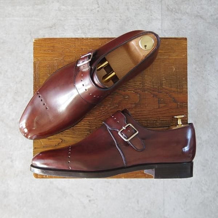 極美品★(仏)ベルルッティ SIZE 6【貴重★タトゥ・コレクション/ヴェネチアレザー】モンクストラップ/濃茶/メンズ/Berluti★l173