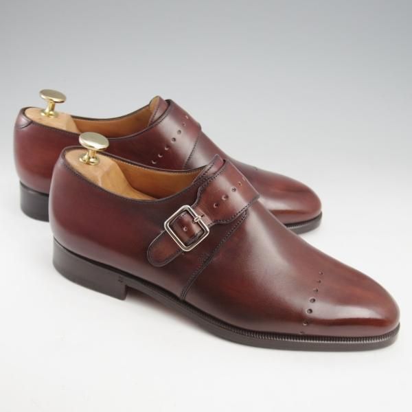 極美品★(仏)ベルルッティ SIZE 6【貴重★タトゥ・コレクション/ヴェネチアレザー】モンクストラップ/濃茶/メンズ/Berluti★l173