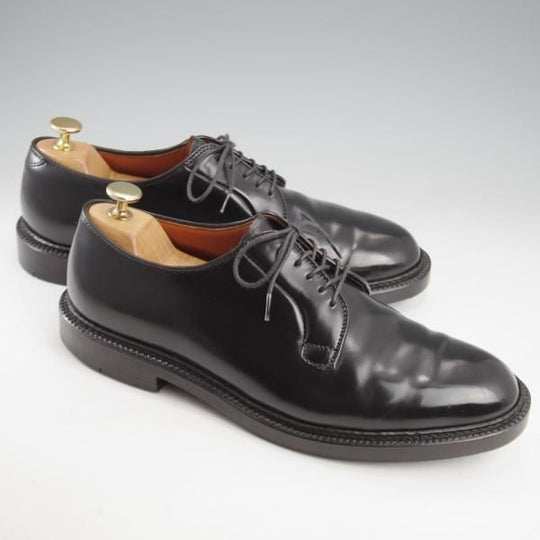 極美品★オールデン 8E【定価￥184,800-★コードバン仕様/9901】バリーラスト/プレーントゥ/黒/メンズ/ALDEN★l174