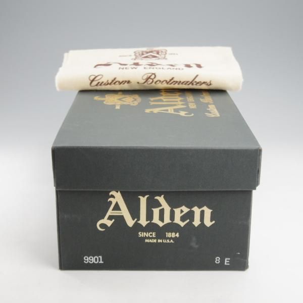 極美品★オールデン 8E【定価￥184,800-★コードバン仕様/9901】バリーラスト/プレーントゥ/黒/メンズ/ALDEN★l174