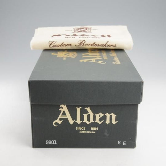 極美品★オールデン 8E【定価￥184,800-★コードバン仕様/9901】バリーラスト/プレーントゥ/黒/メンズ/ALDEN★l174