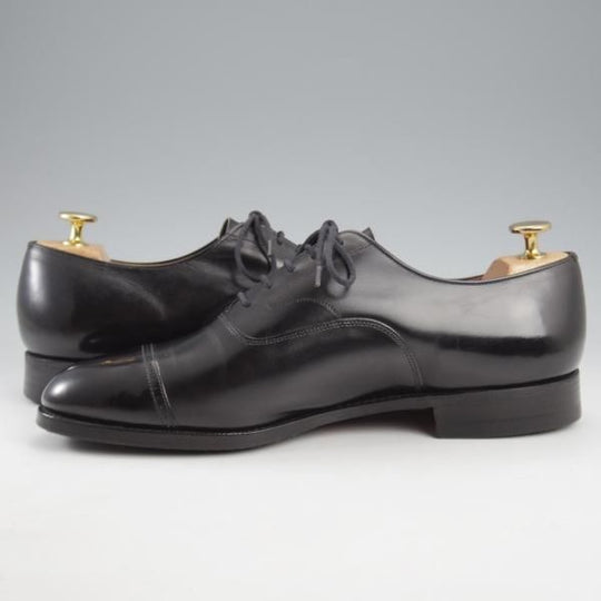 極美品★チャーチ 75F/UK7.5【旧チャーチ★LUDGATE/3都市ロゴ/84ラスト】パンチドキャップトゥ/カーフ/黒/メンズ/Church's★l180