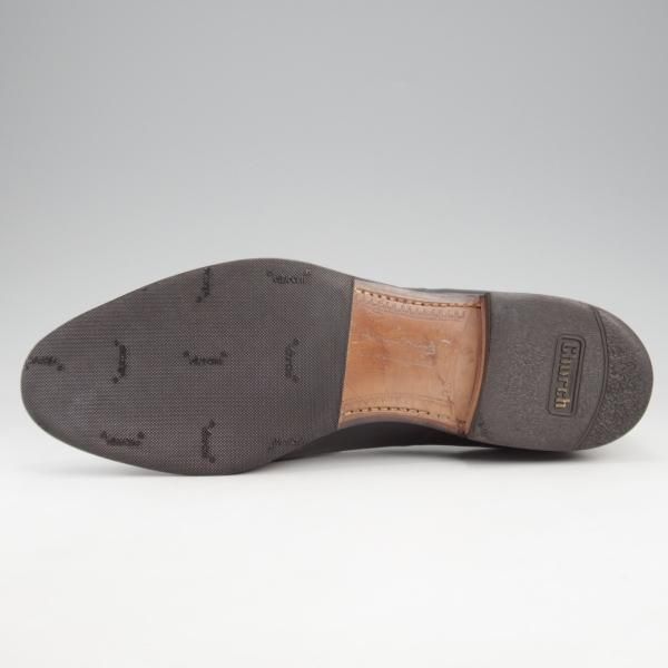 極美品★チャーチ 75F/UK7.5【旧チャーチ★LUDGATE/3都市ロゴ/84ラスト】パンチドキャップトゥ/カーフ/黒/メンズ/Church's★l180