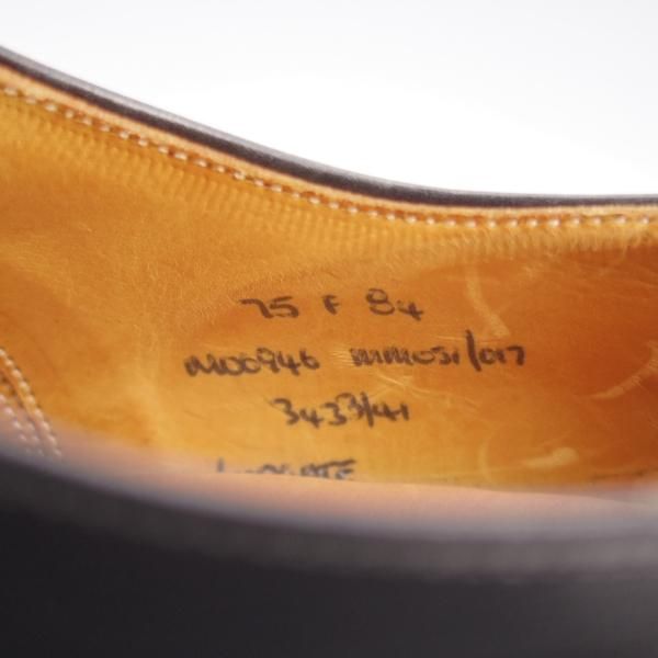 極美品★チャーチ 75F/UK7.5【旧チャーチ★LUDGATE/3都市ロゴ/84ラスト】パンチドキャップトゥ/カーフ/黒/メンズ/Church's★l180