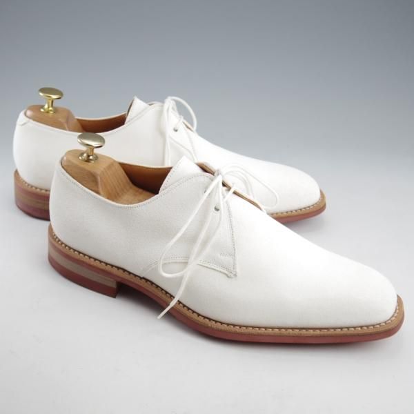 未使用★トリッカーズ SIZE 8【現行定価10万円以上★ダイナイトソール仕様/プレーントゥ】M7155/スエード/白/メンズ/Tricker's★l182