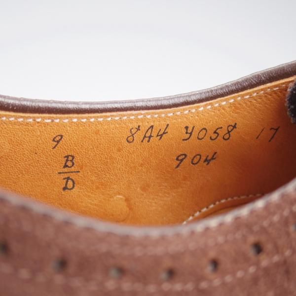 未使用★オールデン 9D【現行定価16万円以上★フルブローグ/904/ハンプトンラスト】Hampton/スエード/濃茶/メンズ/ALDEN★l187