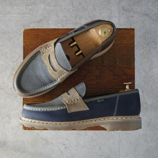 極美品★パラブーツ SIZE 6.5【定価￥88,000-★国内30足限定モデル/NANTES】ナント/コインローファー/クレイジーパターン/Paraboot★l188