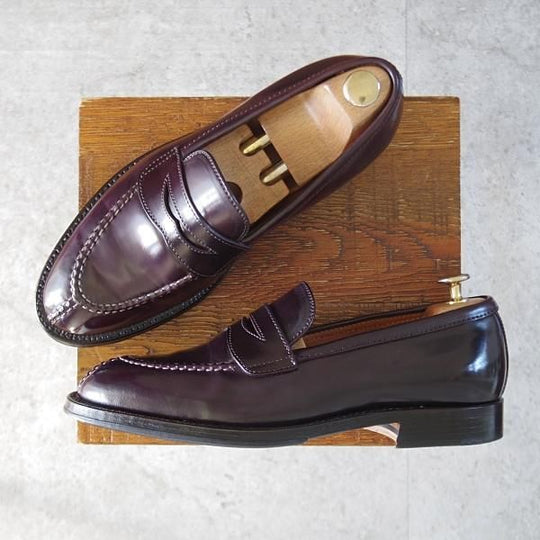 ほぼ試着程度★オールデン 7.5D【現行定価18万円程度★NST仕様のコインローファー/コードバン】1030/グラントラスト/赤茶/ALDEN★l191