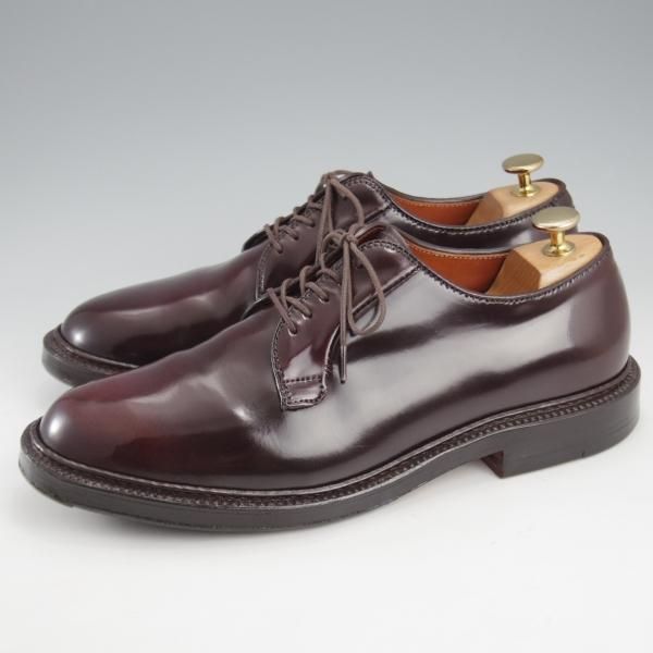 極美品★オールデン 7.5D【定価￥184,800-★コードバン仕様/990】バリーラスト/プレーントゥ/#8/バーガンディー/赤茶/ALDEN★l192