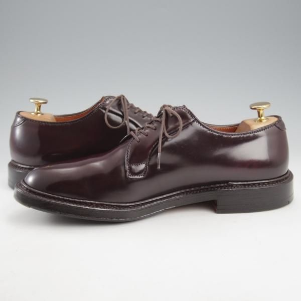 極美品★オールデン 7.5D【定価￥184,800-★コードバン仕様/990】バリーラスト/プレーントゥ/#8/バーガンディー/赤茶/ALDEN★l192