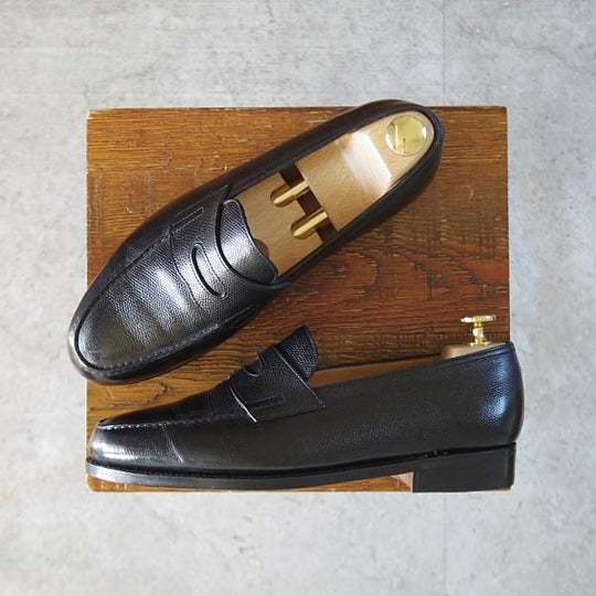 ★ジョンロブ 5E【現行定価￥254,100-★ロペス/LOPEZ】4395ラスト/コインローファー/グレインレザー/黒/メンズ/JOHN LOBB★l194