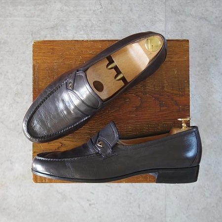 未使用★(伊)BONORA/ボノーラ SIZE 41.5【デッドストック品★ローファー/チャコールグレー】スリッポン/メンズ★l197