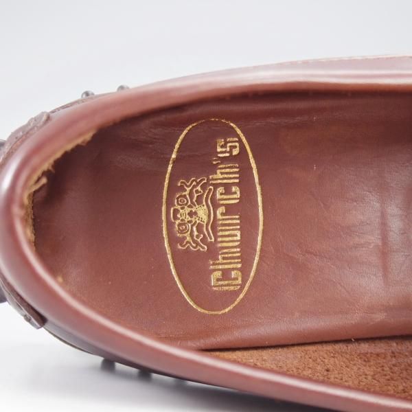 未使用★チャーチ 8F【★ドライビングシューズ/DAMON/コインローファー】スリッポン/濃茶/メンズ/Church's★l199
