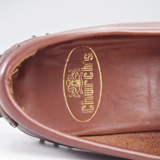 未使用★チャーチ 8F【★ドライビングシューズ/DAMON/コインローファー】スリッポン/濃茶/メンズ/Church's★l199