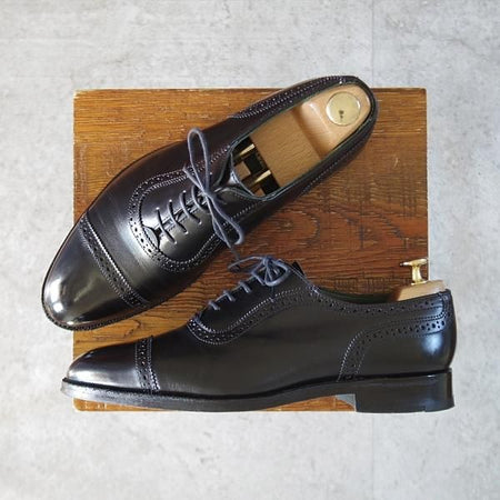 ★トリッカーズ SIZE 6.5【現行定価10万円以上★クォーターブローグ/m6955】カーフ/黒/メンズ/Tricker's★l203