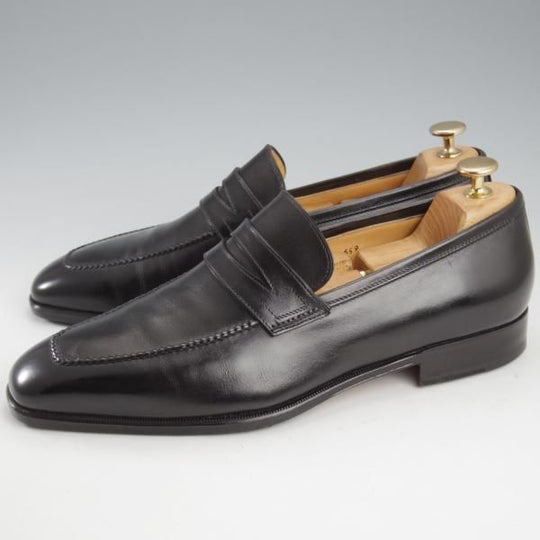 極上★(伊)タニノクリスチー SIZE 8【定価￥153,300-★MICU/コインローファー/659】スリッポン/カーフ/黒/メンズ/TANINO CRISCI★l208