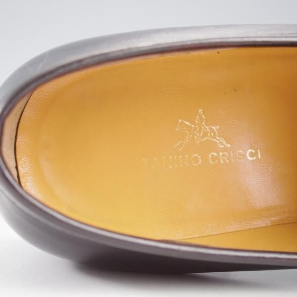 極上★(伊)タニノクリスチー SIZE 8【定価￥153,300-★MICU/コインローファー/659】スリッポン/カーフ/黒/メンズ/TANINO CRISCI★l208