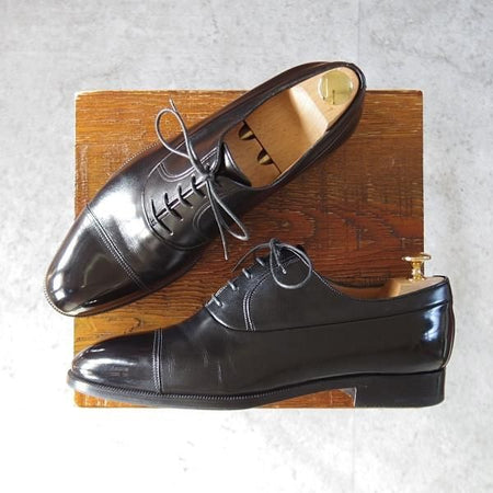 極美品★(仏)ベルルッティ SIZE 6.5【貴重★エレガント・コレクション/ヴェネチアレザー】ストレートチップ/黒/メンズ/Berluti★l209