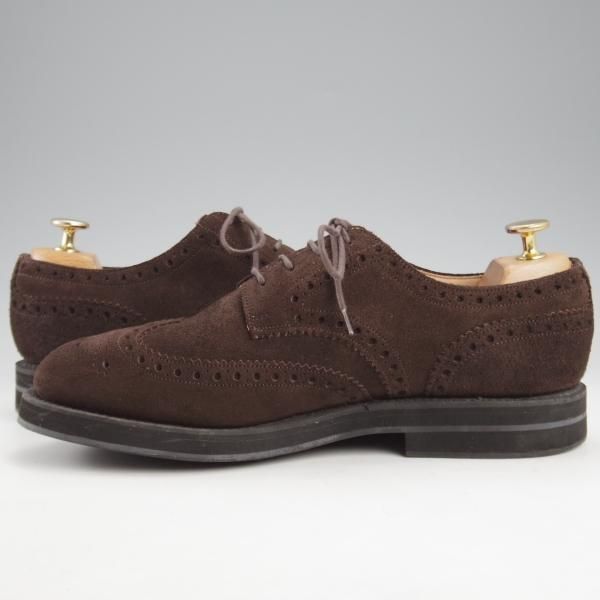 極美品★チャーチ 65G/UK6.5【★フルブローグ/LINGWOOD/81ラスト】スエード/濃茶/メンズ/Church's★l213