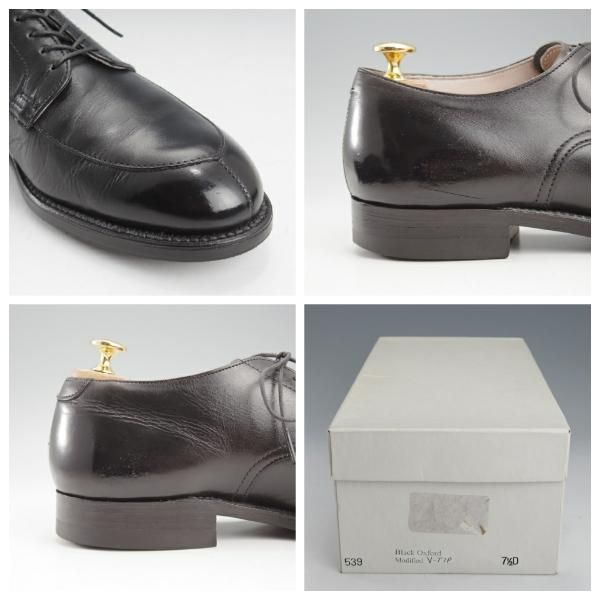 ★オールデン 7.5D【現行定価13万円以上★モディファイドラスト/Vチップ/旧ロゴ】539/カーフ/黒/メンズ/ALDEN★l215