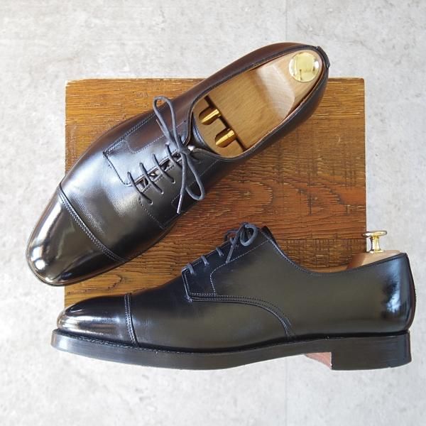 極上★クロケット&ジョーンズ UK9/US9.5E【貴重★ブルックスブラザーズ別注/Peal&co】ストレートチップ/カーフ/黒/Crockett&Jones★l218