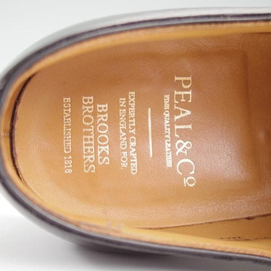 極上★クロケット&ジョーンズ UK9/US9.5E【貴重★ブルックスブラザーズ別注/Peal&co】ストレートチップ/カーフ/黒/Crockett&Jones★l218