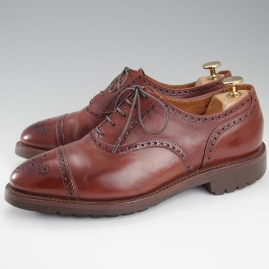 ★トリッカーズ SIZE 7.5-4(UK7程度)【現行定価10万円以上★コマンドソール仕様/セミブローグ】カーフ/茶/メンズ/Tricker's★l219
