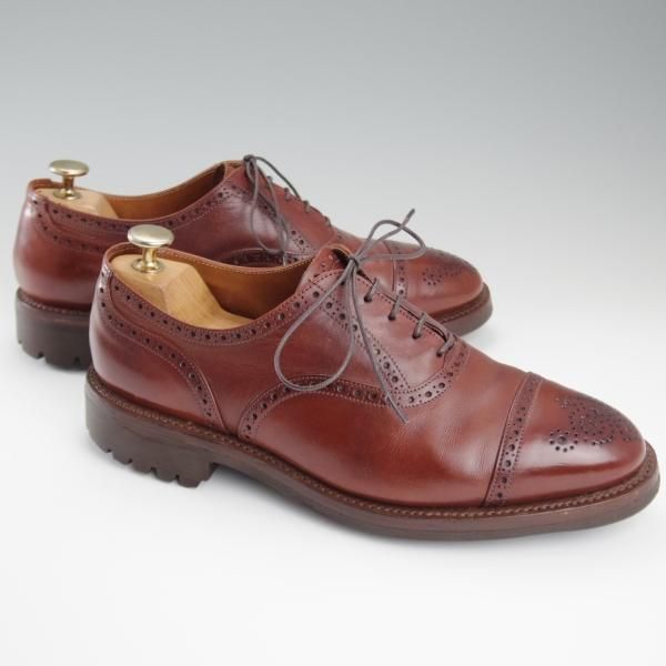 ★トリッカーズ SIZE 7.5-4(UK7程度)【現行定価10万円以上★コマンドソール仕様/セミブローグ】カーフ/茶/メンズ/Tricker's★l219