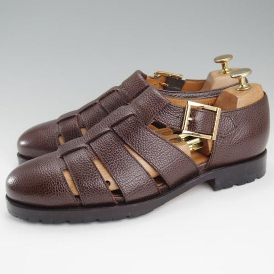 極美品★ジャランスリワヤ SIZE 7【定価￥37,400-★グルカサンダル/EDWARD】グレインレザー/濃茶/メンズ/JALAN SRIWIJAWA★l223