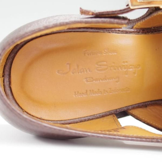 極美品★ジャランスリワヤ SIZE 7【定価￥37,400-★グルカサンダル/EDWARD】グレインレザー/濃茶/メンズ/JALAN SRIWIJAWA★l223