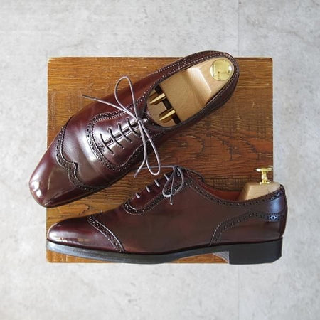 極上★エドワードグリーン 5E【パターンオーダー品★SOUTHWOLD/ショートウイング】888ラスト/Burgundy Antique/赤茶/EDWARD GREEN★l232